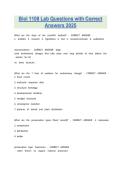 Biol 1108 Lab Questions with Correct Answers 2026