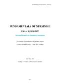 Fundamentals of Nursing II Exam 1 2026&sol;2027 &ndash; Advanced Basic Care Readiness Assessment with 75 NCLEX-RN Aligned Questions and Evidence-Based Rationales