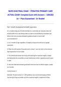 NURS 6540 FINAL EXAM &ndash; PEDIATRIC PRIMARY CARE ACTUAL EXAM 2026&sol;2027 Complete Exam with Answers &ndash; GRADED A&plus; &ndash; Pass Guaranteed - A&plus; Graded
