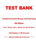 Test Bank for Campbell Essential Biology with Physiology 6th Edition by Eric J&period; Simon&comma;Dickey & Reece &vert; Chapters 1&ndash;29 &vert; Instant PDF Download