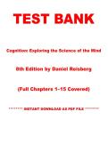 Test Bank for Cognition&colon; Exploring the Science of the Mind&comma; 8th Edition by Daniel Reisberg &lpar;W&period; W&period; Norton & Company&comma; 2021&rpar; Chapters 1&ndash;15 &vert; Instant PDF Download