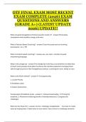 OTF Final Exam Study Guide 2025 &vert; Practice Questions&comma; Review Notes&comma; and Detailed Answer Explanations