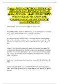 D265 WGU Critical Thinking&colon; Reason and Evidence Study Guide 2025 &vert; Practice Questions and Concept Review