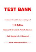 Test Bank &ndash; Development Through Life&colon; A Psychosocial Approach&comma; 11th Edition &vert; Barbara M&period; Newman &vert; Chapters 1&ndash;15 &vert; Instant PDF Download