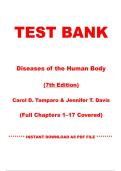 Test Bank &ndash; Diseases of the Human Body&comma; 7th Edition by Carol D&period; Tamparo&comma; and Jennifer T&period; Davis &vert; Chapters 1&ndash;17 &vert; Instant PDF Download