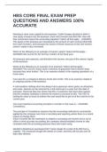 HBS CORE FINAL EXAM PREP QUESTIONS AND ANSWERS 100&percnt; ACCURATE