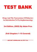 Test Bank &lowbar; Drugs And The Neuroscience Of Behavior&colon; An Introduction To Psychopharmacology 3rd Edition&comma; By Adam Prus&vert; All Chapters 1-15 &vert; Instant PDF Download