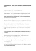 HFA Exam Review &ndash; Unit 1 Health Foundations and Assessment Study Guide