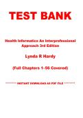 Test Bank For Health Informatics An Interprofessional Approach 3rd Edition by Lynda R Hardy &vert; Chapters 1&ndash;33 &vert; Instant PDF Download