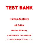 Test Bank Human Anatomy&comma; 6th Edition by Michael McKinley &vert; Chapters 1&ndash;28 &vert; Instant PDF Download