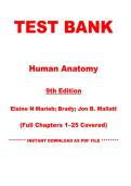 Test bank for Human Anatomy&comma; 9th Edition&comma; by Elaine N&period; Marieb &vert; Chapters 1&ndash;25 &vert; Instant PDF Download