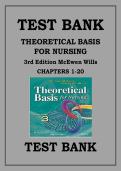 Theoretical Basis for Nursing Test Bank &ndash; McEwen & Wills 3rd Ed&period; &lpar;Chapters 1&ndash;20&comma; 500&plus; Q&A&rpar;&NewLine;&NewLine;