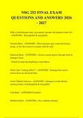 NSG 252 FINAL EXAM &NewLine;QUESTIONS AND ANSWERS 2026 - 2027