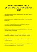 MGMT 3300 FINAL EXAM &NewLine;QUESTIONS AND ANSWERS 2026 - 2027