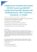 CPNRE EXAM AND PRACTICE EXAM NEWEST Actual Exam 2026&sol;2027 &vert; Complete Real Exam Questions with Detailed Rationales &vert; 100&percnt; Verified Pass Guaranteed &ndash; A&plus; Graded&NewLine;