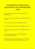 CSAMS TEST&comma; CSAMS EXAM &NewLine;QUESTIONS AND ANSWERS 2026 - 202