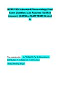NURS 5334 Advanced Pharmacology Final &NewLine;Exam Questions and Answers &lpar;Verified &NewLine;Answers&rpar; &vert;&vert;ACTUAL EXAM TEST&excl;&excl; Graded &NewLine;A&plus;