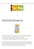 AHA ACLS Precourse Self-Assessment Practice Questions with Answer Key
