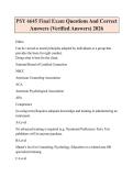 PSY 6645 Final Exam Questions And Correct Answers &lpar;Verified Answers&rpar; 2026