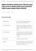 Digital Marketing Institute Exam &lpar;Recent exam&rpar; Fully solved & updated 2026 Most COMPLETE &lpar;2026&rpar; &lpar;Latest Update 2026&rpar; UPDATE&excl;&excl;&NewLine;&NewLine;