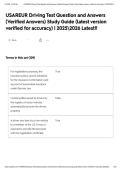 USAREUR Driving Test Question and Answers &lpar;Verified Answers&rpar; Study Guide &lpar;latest version verified for accuracy&rpar; &vert; 20252026 Latest&excl;&excl;&NewLine;&NewLine;