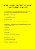 CWB LEVEL 2 EXAM QUESTIONS &NewLine;AND ANSWERS 2026 - 2027 