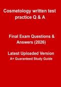 Cosmetology Written Test Practice 2026 &vert; State Board Exam Questions & Answers PDF