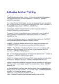 Adhesive Anchor Training Questions With 100&percnt; Correct Answers&period;