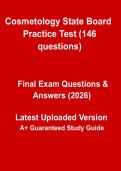 Cosmetology State Board Practice Test &lpar;146 Questions&rpar; &ndash; Updated Exam Prep 2026