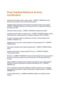 Post Installed Adhesive Anchor&NewLine;Certification Questions And Answers Rated A&plus; New Update Assured Satisfaction