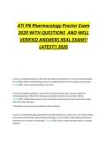 ATI PN Pharmacology Proctor Exam&NewLine;2020 WITH QUESTIONS AND WELL&NewLine;VERIFIED ANSWERS REAL EXAM&excl;&excl;&NewLine;LATEST&excl;&excl; 2026