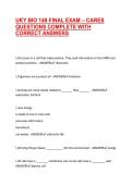 UKY BIO 148 FINAL EXAM &ndash; CARES QUESTIONS COMPLETE WITH CORRECT ANSWERS