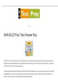 AHA ACLS Post Test Answer Key &vert; Advanced Cardiac Life Support Practice Questions & Answers&NewLine;&NewLine;