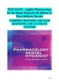 Applied Pharmacology for the Dental Hygienist&comma; 9th Edition by Elena Bablenis Haveles &ndash; Complete Test Bank with Verified Exam Questions and Accurate Answers for Chapters 1&ndash;26