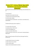 Praxis 5311 Library Media Specialist Questions and Correct Answers 2026&sol;2027