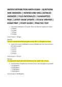 WATER DISTRIBUTION MATH EXAM &ndash; QUESTIONS &NewLine;AND ANSWERS &vert; VERIFIED AND WELL DETAILED &NewLine;ANSWERS &vert; PLUS RATIONALES &vert; GUARANTEED &NewLine;PASS &vert; LATEST EXAM UPDATE &vert; STUVIA VERIFIED &vert; &NewLine;EXAM PREP &vert; STUDY GUIDE &vert; PRACTICE TEST 