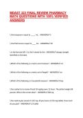 MDAST 323 FINAL REVIEW PHARMACY MATH QUESTIONS WITH 100&percnt; VERIFIED ANSWERS
