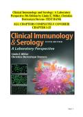 Clinical Immunology and Serology&colon; A Laboratory Perspective&comma; 5th Edition by Linda E&period; Miller and Christine Dorresteyn Stevens &ndash; Complete Test Bank for Chapters 1&ndash;25