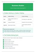 Grade 11 Business Studies&colon; Creative Thinking & Problem Solving &lpar;Full Summary&rpar;&NewLine;&NewLine;