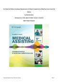 Test Bank for Medical Assisting&colon; Administrative & Clinical Competencies &lpar;MindTap Course List&rpar; 9th Edition by Michelle Blesi &vert;All Chapters &lpar;1&ndash;58&rpar; &vert; Q&As Verified &vert; Grade A&plus; Assured&NewLine;ISBN 9780357502815&NewLine;