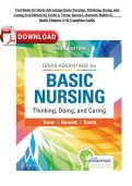 Test Bank for Davis Advantage Basic Nursing&colon; Thinking&comma; Doing&comma; and  &NewLine;Caring 3rd Edition by Leslie S&period; Treas&semi; Karen L&period; Barnett&semi; Mable H&period;    &NewLine;Smith Chapter 1-41 Complete Guide