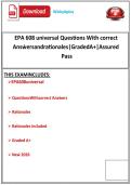 EPA 608 Universal Exam Questions and Answers Study Guide with Rationales Verified Solutions