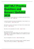 AMT MLT Practice Questions and Answers Updated 2026