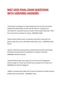 MGT 2050 FINAL EXAM QUESTIONS WITH VERIFIRED ANSWERS
