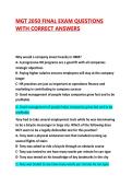 MGT 2050 FINAL EXAM QUESTIONS WITH CORRECT ANSWERS &vert; VERIFIED EXAM QUESTIONS