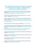 ANCC FNP Board Exam Questions and Answers Study Guide with Rationales Verified Solutions