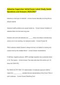 Asbestos Supervisor Initial Exam Questions and Answers Study Guide Verified Solutions