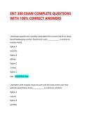 ENT 388 EXAM COMPLETE QUESTIONS WITH 100&percnt; CORRECT ANSWERS