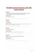 PN 4004 Final Exam Questions with 100&percnt; Correct Answers&NewLine;