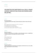 CNA written EXAM A&plus; GRADE ASSURED COMPLETE SOLUTIONS AND VERIFIED ANSWERS